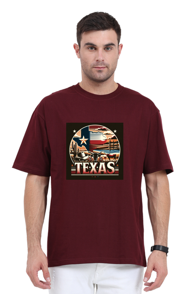 Texas Maroon Oversized T-Shirt