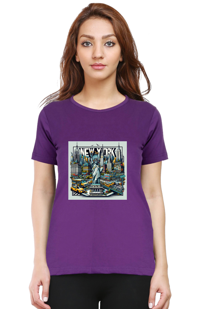 New York Women's Purple T-Shirt