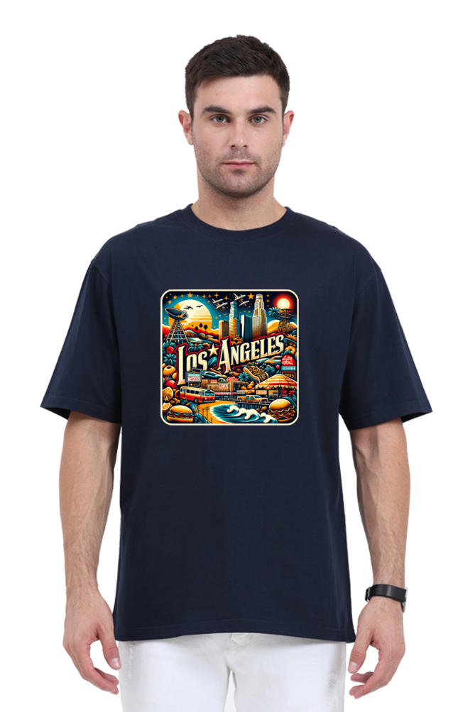 Los Angeles Navy Blue Oversized T-Shirt