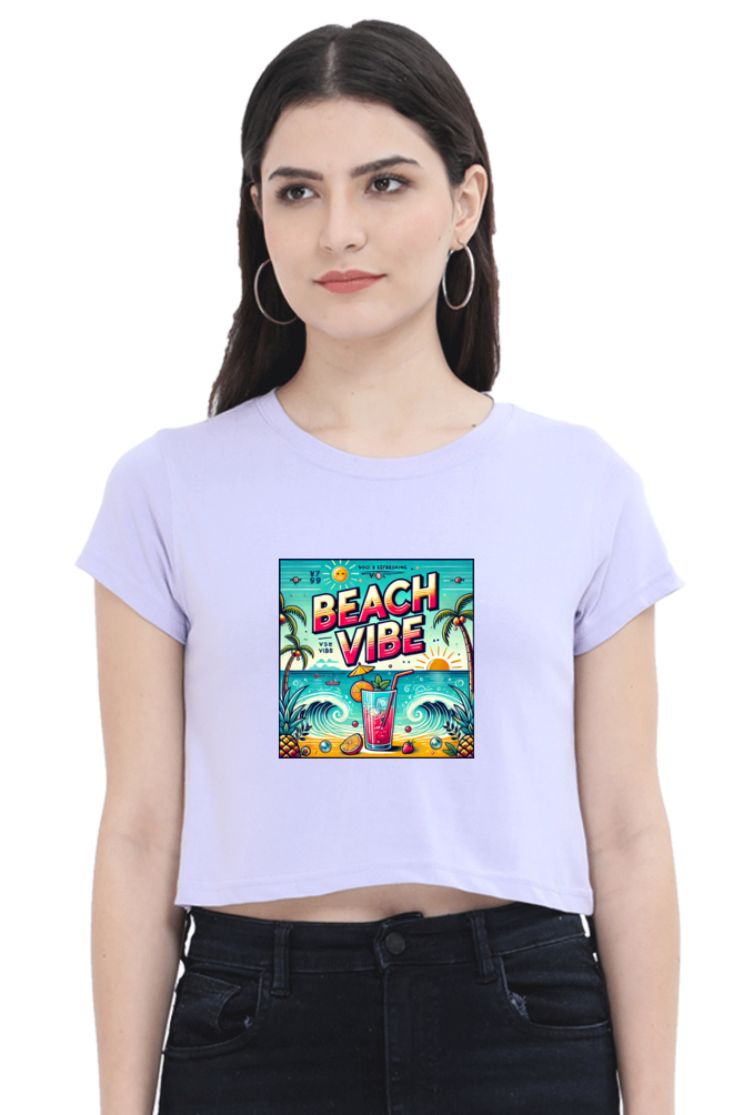 Beach Vibe Lavender Crop Top
