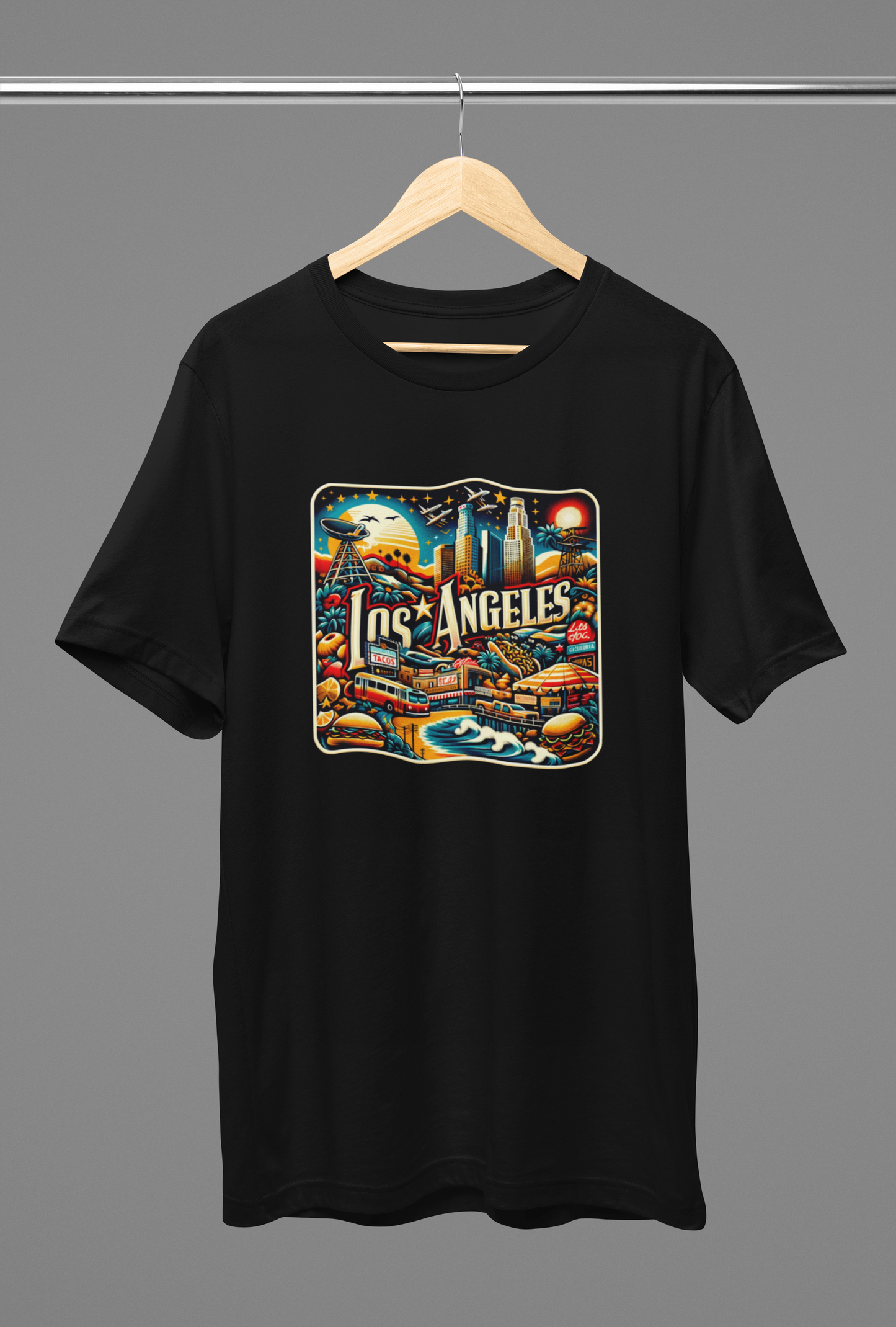 Los Angeles Black Oversized T-Shirt