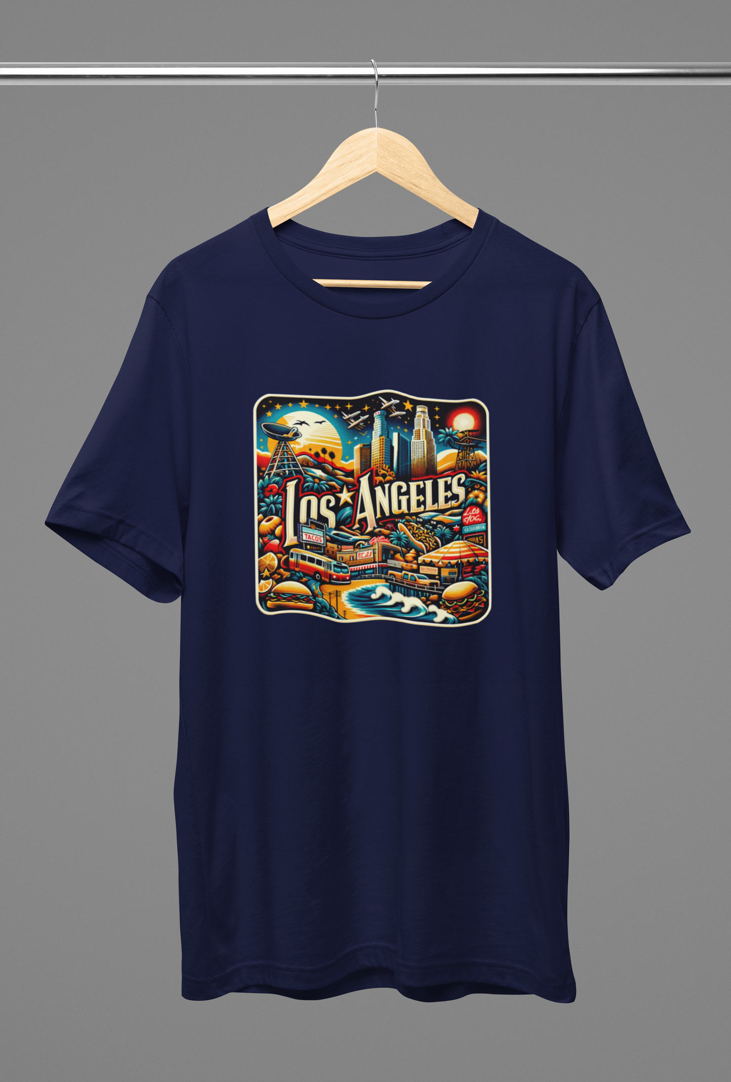 Los Angeles Navy Blue Oversized T-Shirt