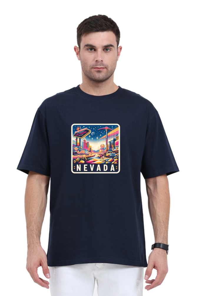 Nevada Oversized Navy Blue T-Shirt
