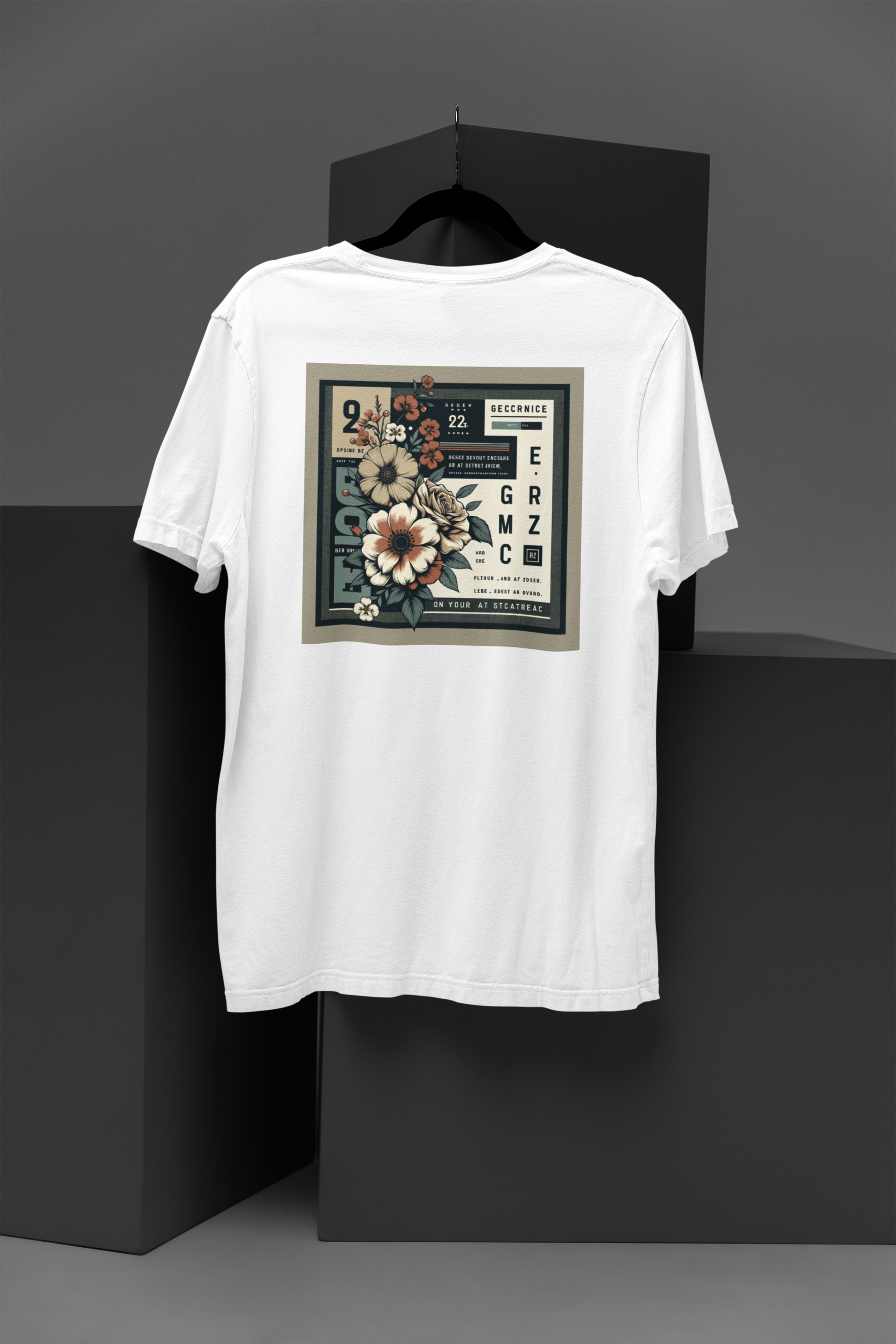 Vintage Blossom White Oversized T-Shirt